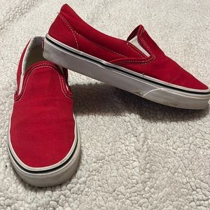 Red Vans Slips ons sneakers